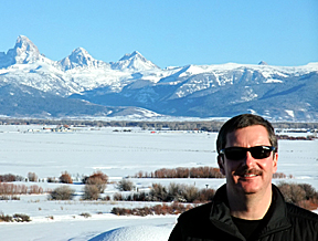 I know that background doesn't look like Cleveland. That's because it's not. The photo was taken in S. E. Idaho with Wyoming and the Grand Teton Range in the background.