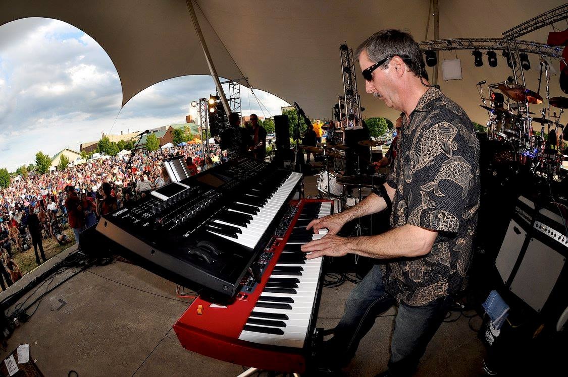 Keith performing live on keyboards
